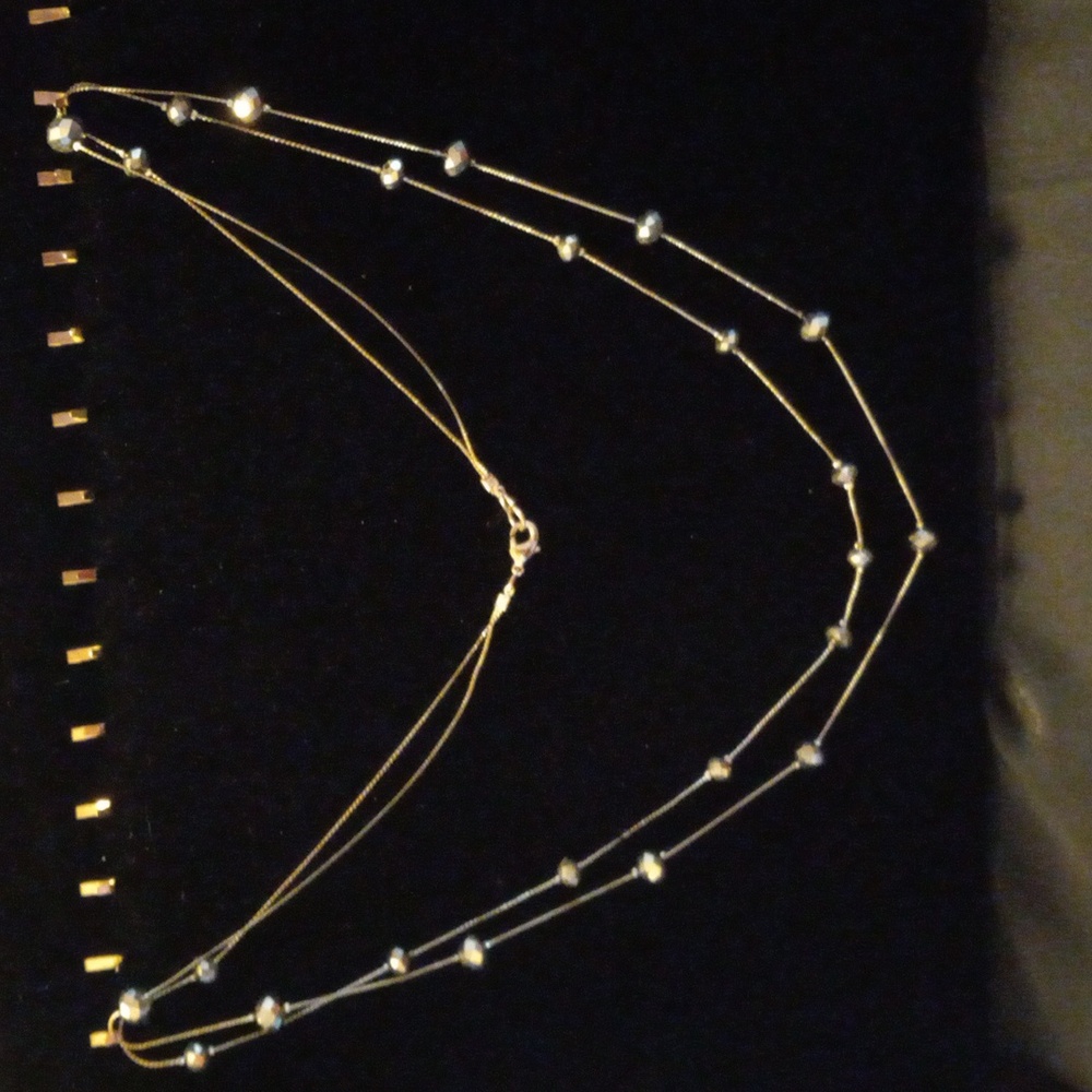 Loft layered opalescent mirror ball necklace.